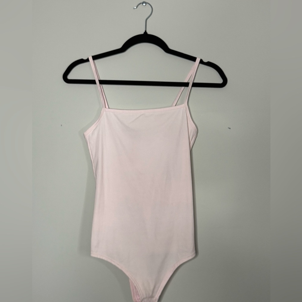 SPANX Ribbed Bodysuit | Icy Pink | Size XS | Smoothing Fit